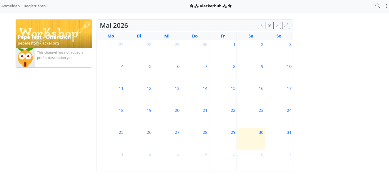 öffentliche Kalender-Ansicht